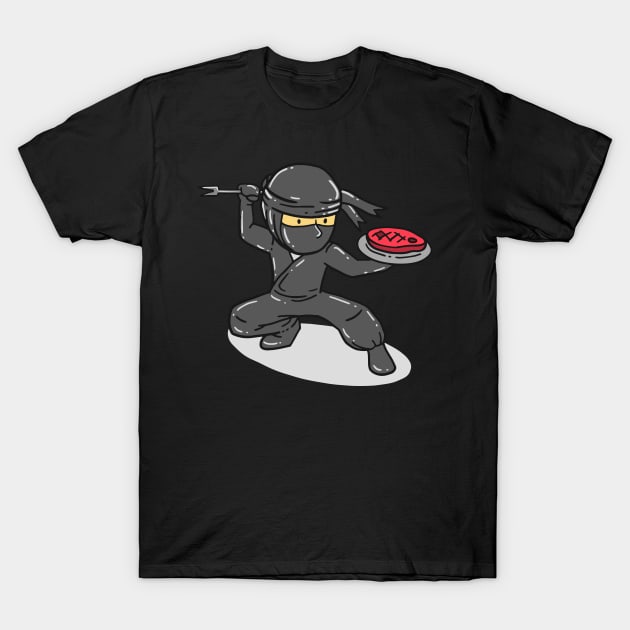 Cool BBQ Meat Dining Ninja T-Shirt by Shirtbubble